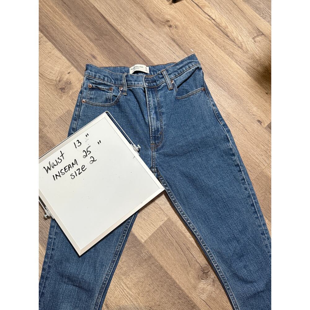 Abercrombie & Fitch High Rise Skinny Jeans Womens 2 Blue Stretch Denim - Picture 3 of 5